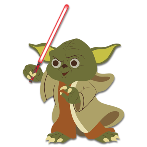 Vinilos Infantiles: Yoda con sable láser