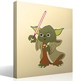 Vinilos Infantiles: Yoda con sable láser 4