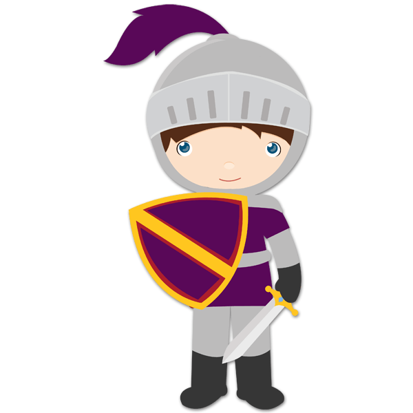 Vinilos Infantiles: Caballero andante Morado
