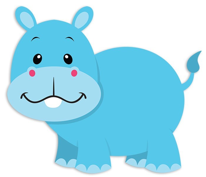 Vinilos Infantiles: Hipopótamo feliz