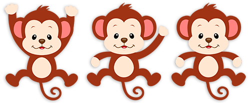 Vinilos Infantiles: Kit 3 monos