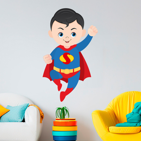 Vinilos Infantiles: Superman Volando 3