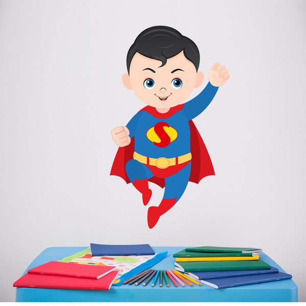 Vinilos Infantiles: Superman Volando 4