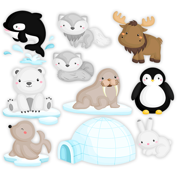 Vinilos Infantiles: Kit animales del Ártico