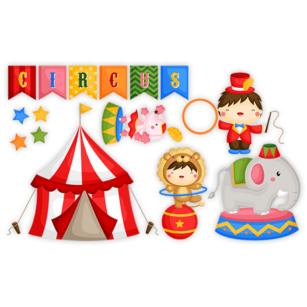 Vinilos Infantiles: Kit circo mundial