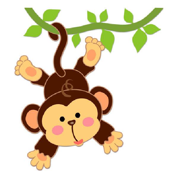 Vinilos Infantiles: Mono colgado en la liana