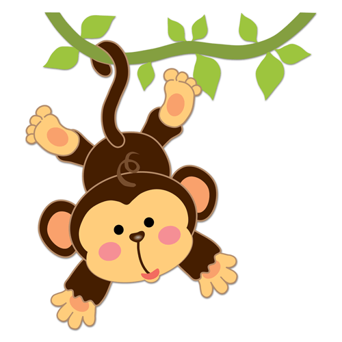 Vinilos Infantiles: Mono colgado en la liana