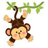 Vinilos Infantiles: Mono colgado en la liana 6