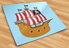 Vinilos Infantiles: Barco de los pequeños piratas 5