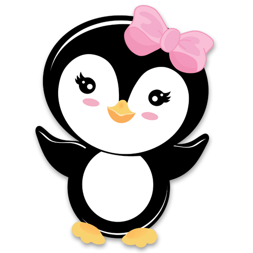 Vinilos Infantiles: Pingüina saludando
