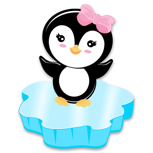 Vinilos Infantiles: Pingüina sobre hielo