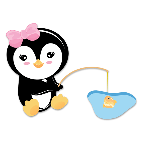 Vinilos Infantiles: Pingüina pescando