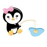 Vinilos Infantiles: Pingüina pescando 6