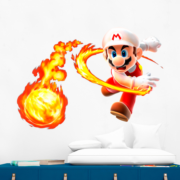 Vinilos Infantiles: Mario Bros Bola de Fuego