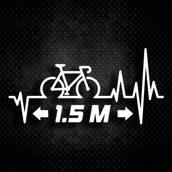 Pegatinas: Cardiograma Bicicleta Distancia 1,5m