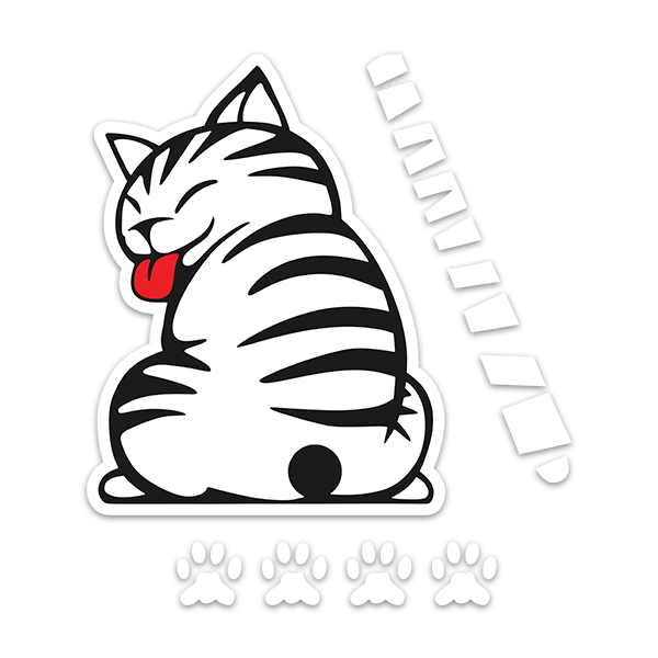 Pegatinas: Limpiaparabrisas Gato Blanco