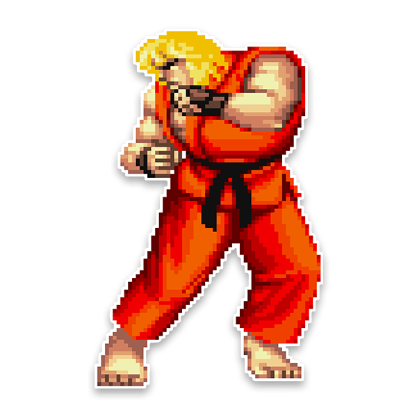 Vinilos Decorativos: Street Fighter Ken Pixel Art