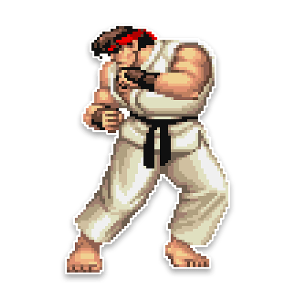 Vinilos Decorativos: Street Fighter Ryu Pixel Art