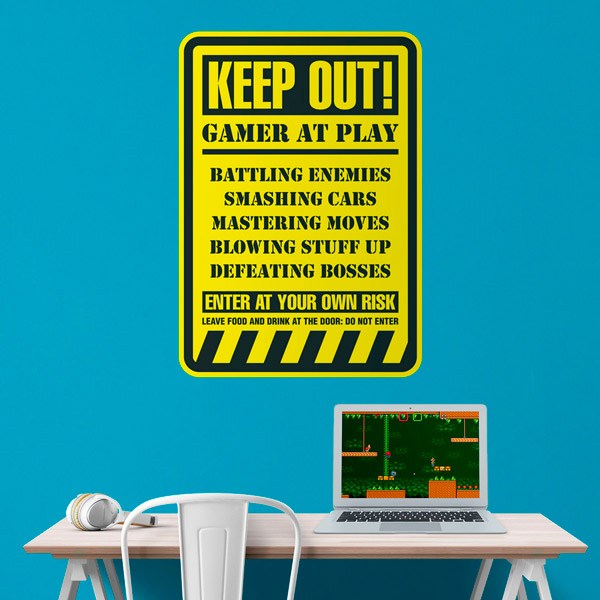 Vinilos Decorativos: Keep Out! Gamer at Play