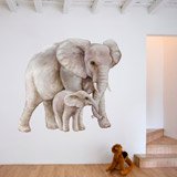 Vinilos Infantiles: Elefante con su cría 3