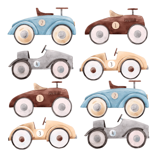 Vinilos Infantiles: Coches antiguos de juguete