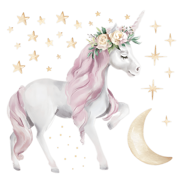 Vinilos Decorativos: Unicornio con estrellas