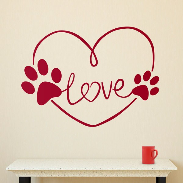 Vinilos Decorativos: Love Huellas perros