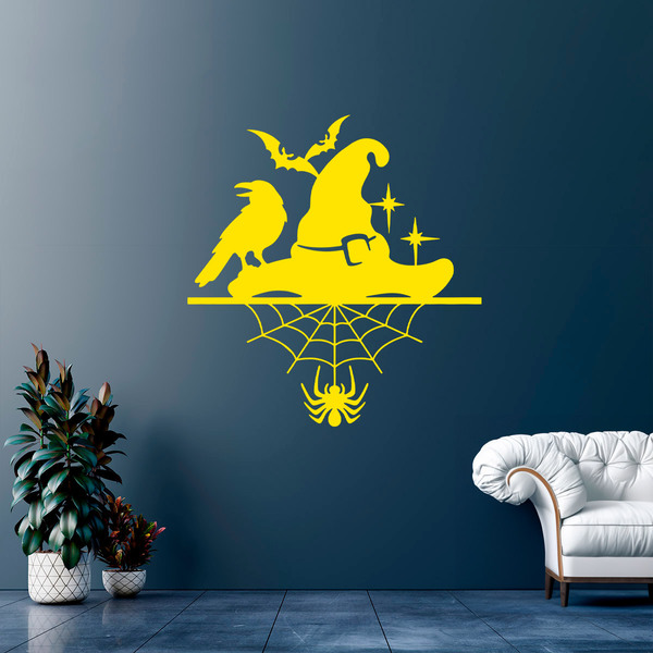 Vinilos Decorativos: Sombrero Cuervo Murciélago Araña