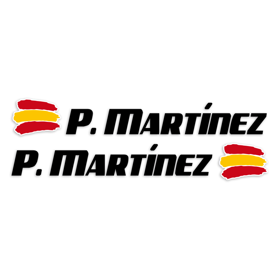 Pegatinas: 2X Banderas España + Nombre sport negro