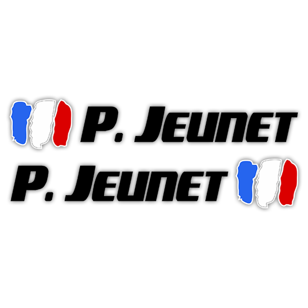 Pegatinas: 2 Banderas Francia + Nombre sport negro