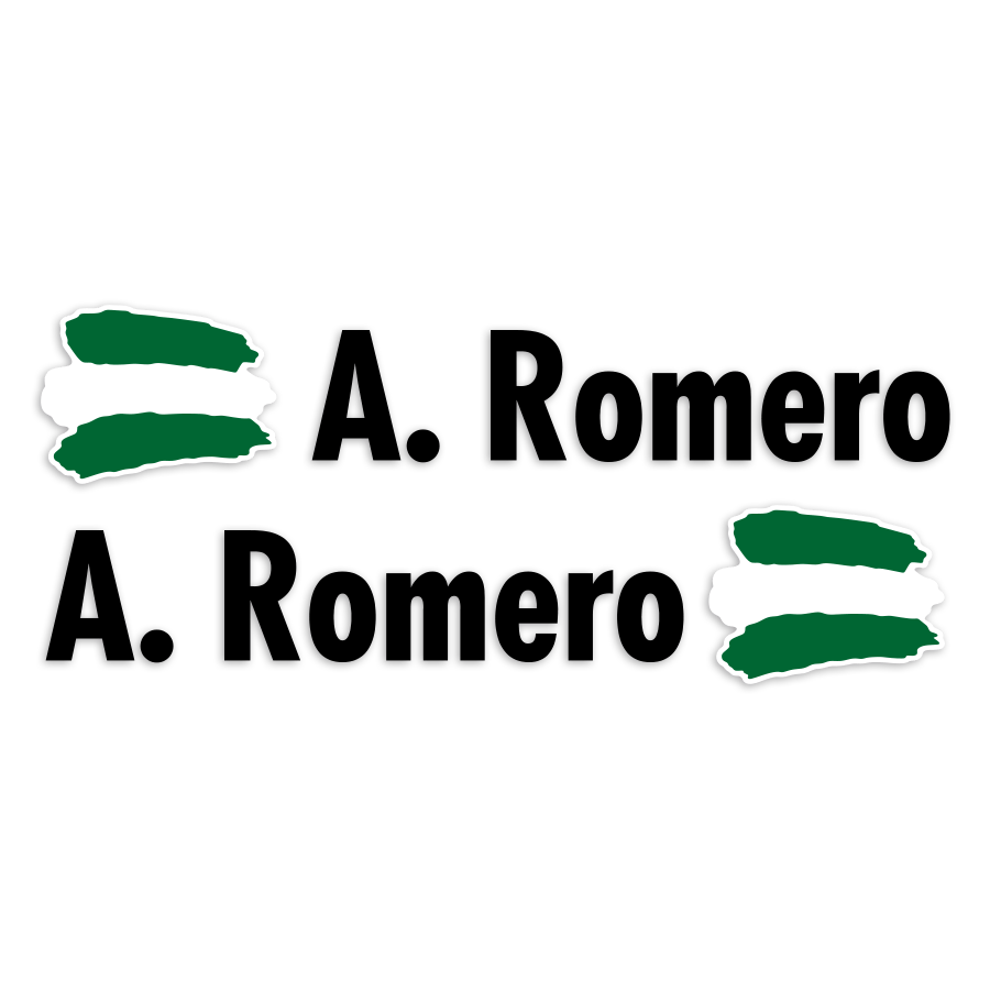 Pegatinas: 2X Banderas Andalucía + Nombre en negro