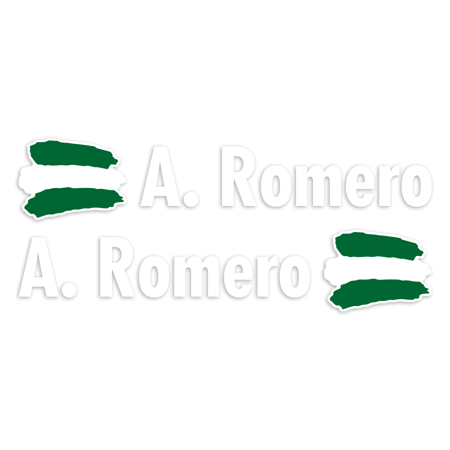 Pegatinas: 2X Banderas Andalucía + Nombre en blanco