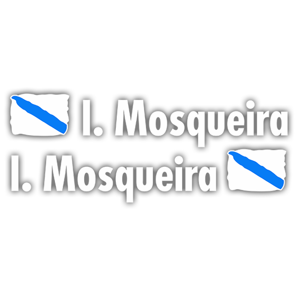 Pegatinas: 2 Banderas Galicia + Nombre en blanco