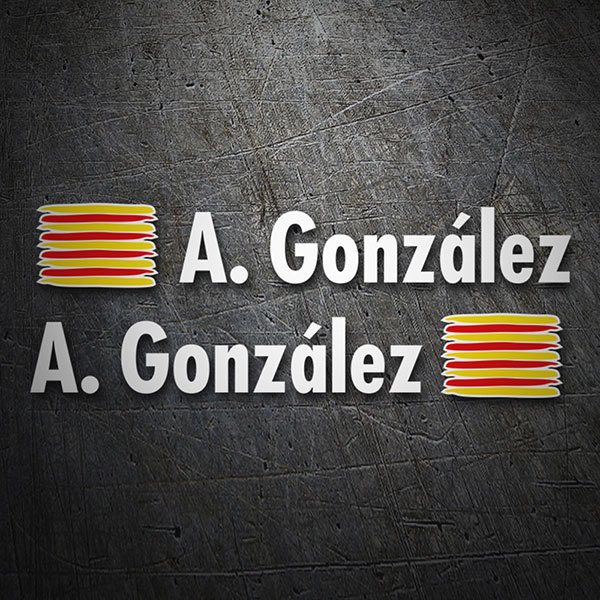 Pegatinas Nombre con 2 banderas España y Cataluña Rectangular 11 Cm  Catalunya – Chipanga Artículos personalizados