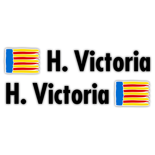 Pegatinas: 2 Banderas Valencia + Nombre en negro