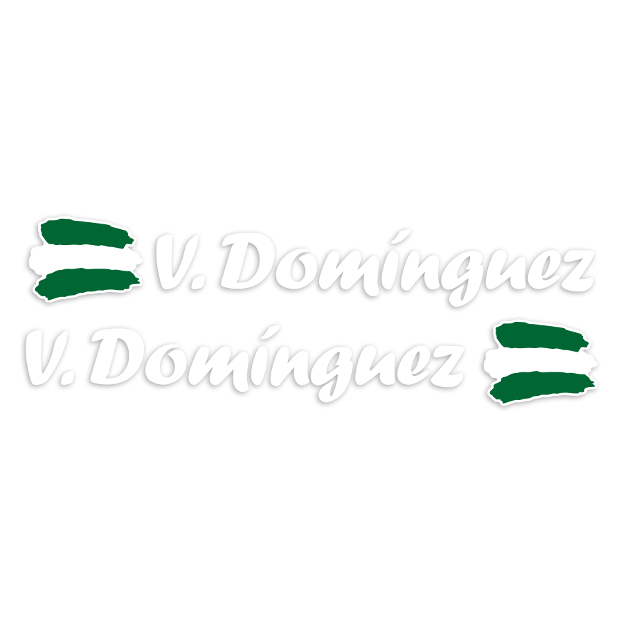 Pegatinas: 2X Banderas Andalucía + Nombre caligráfico blanco