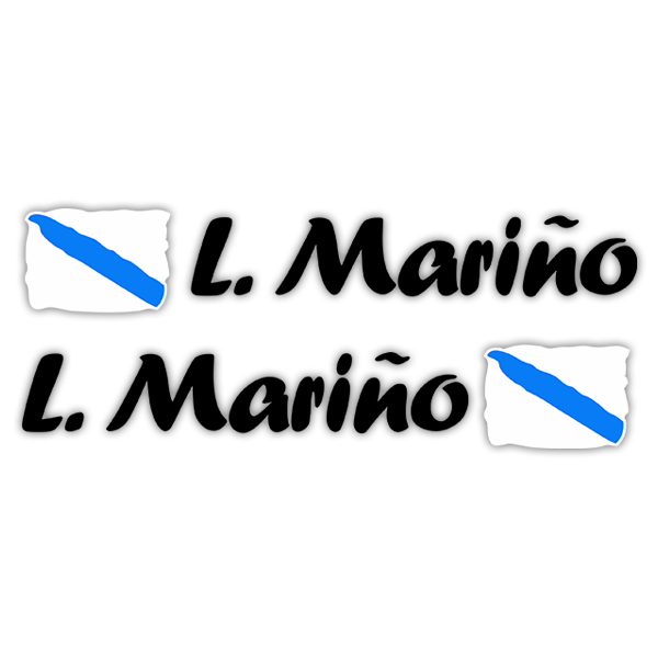 Pegatinas: 2 Banderas Galicia + Nombre caligráfico negro