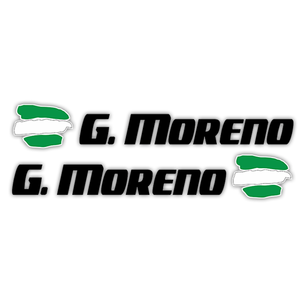 Pegatinas: 2 Banderas Andalucía + Nombre sport negro