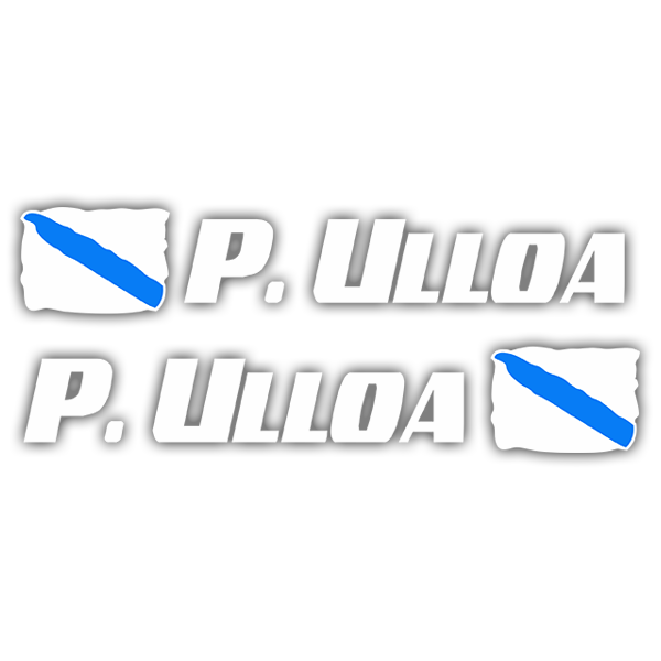 Pegatinas: 2 Banderas Galicia + Nombre sport blanco