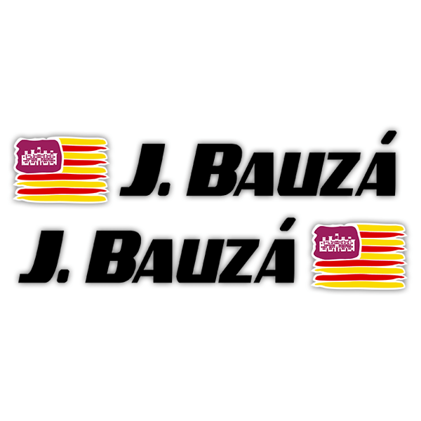 Pegatinas: 2 Banderas Baleares + Nombre sport negro