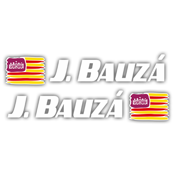 Pegatinas: 2 Banderas Baleares + Nombre sport blanco