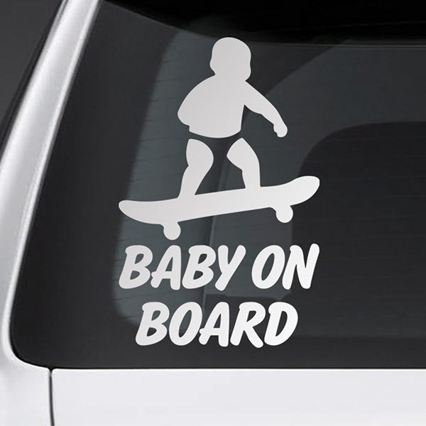 Pegatina bebé a bordo skate inglés