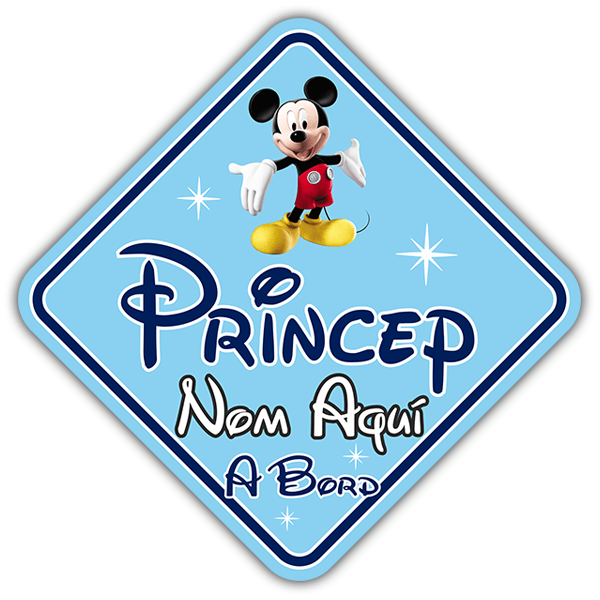 Pegatinas: Princep a Bord Disney personalitzat - Català