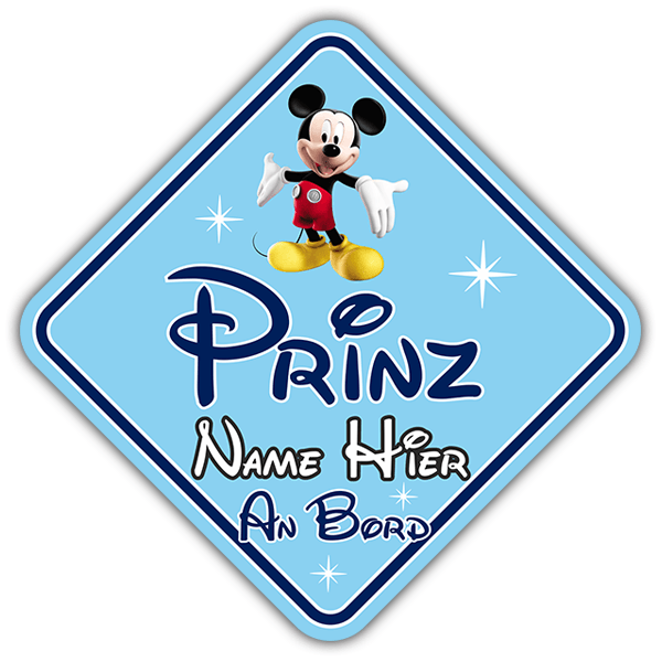 Pegatinas: Príncipe a Bordo Disney Personalizado - alemán