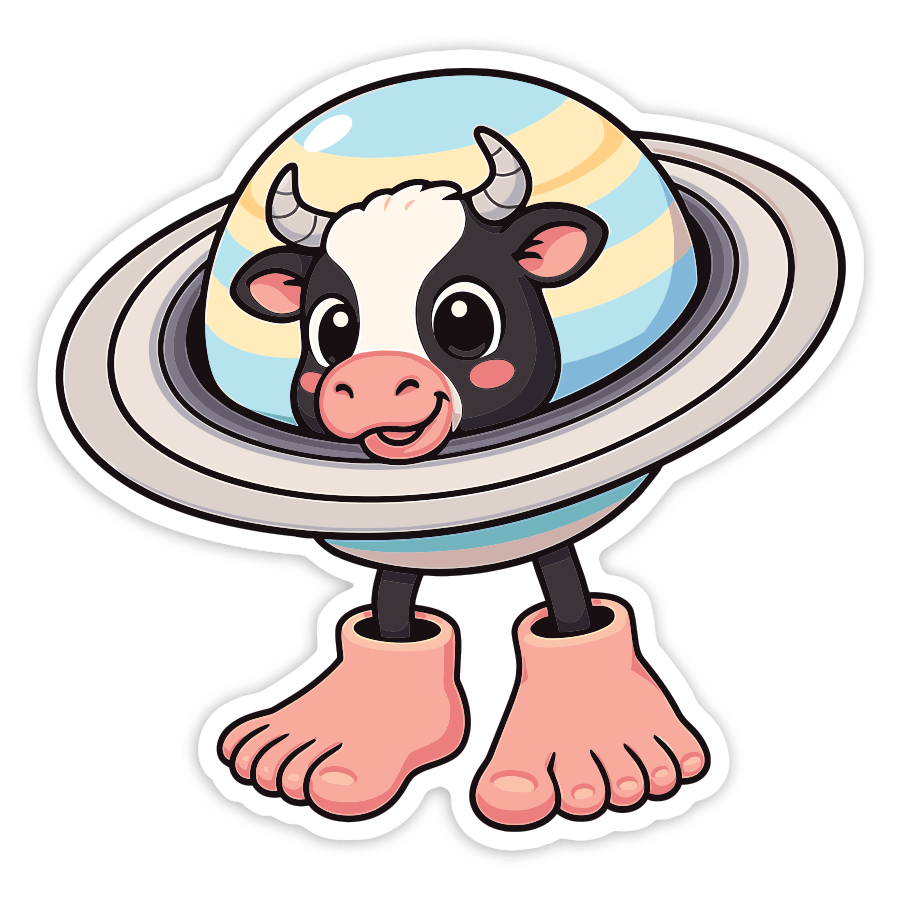 Pegatinas: La vaca saturno saturnita
