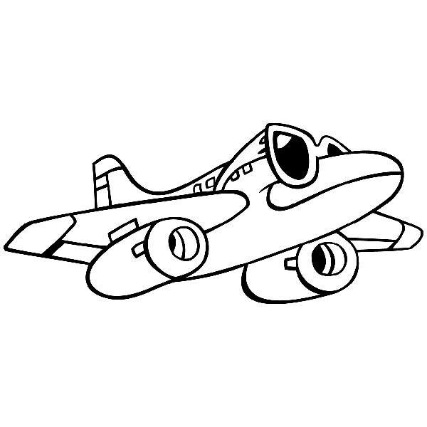 Vinilos Infantiles: Avión con gafas de sol