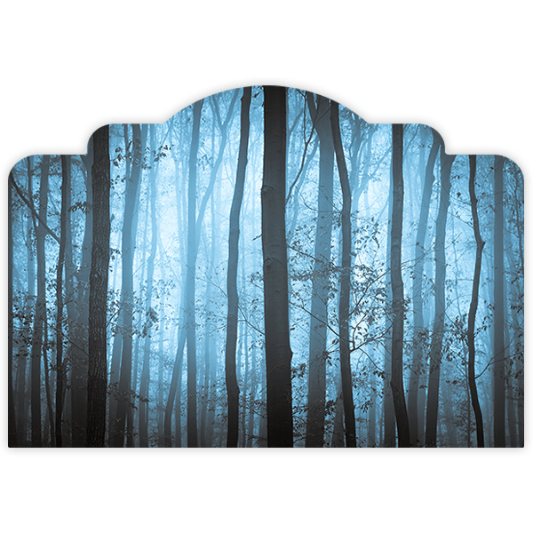 Vinilos Decorativos: Cabecero Bosque azul