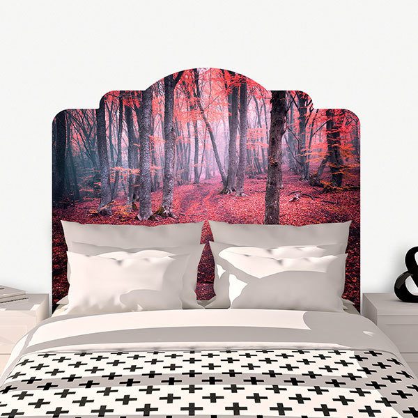 Vinilos Decorativos: Cabecero Bosque rojo