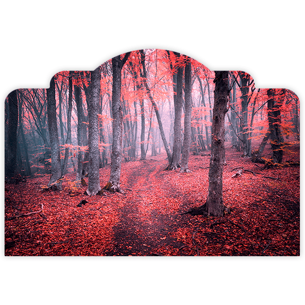 Vinilos Decorativos: Cabecero Bosque rojo