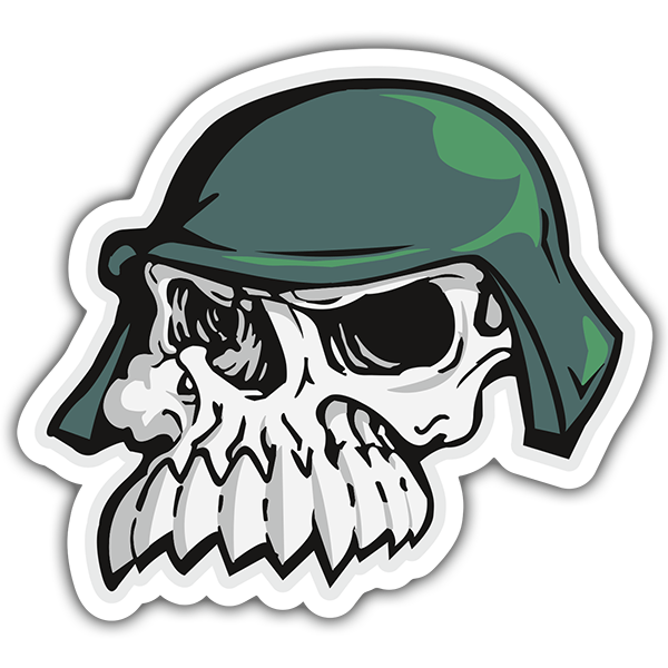 Pegatinas: Calavera con casco